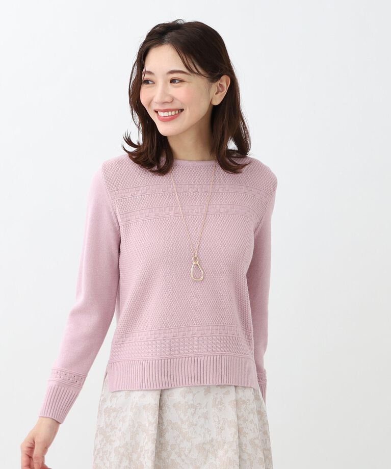 Reflect「【春SALE／手洗い可／すっきり細見え/コートインにおすすめ！】ラメニット」|ニット・セーター|ピンク(072)