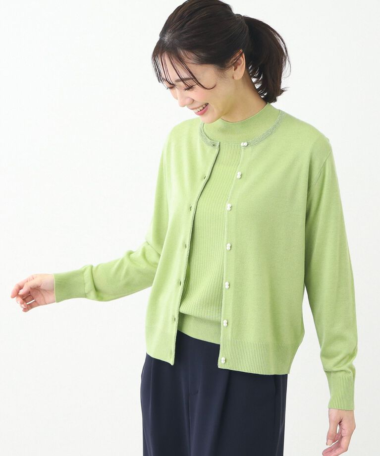 Reflect「【春SALE／手洗い可】カーディガン＋ニットツインセット」|その他|ライトグリーン(02