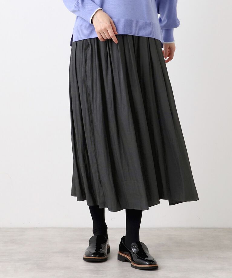 Reflect「【E‐QUALITY／手洗い可／ウエスト総ゴム】シャンブレースカーチョパンツ」|その他|チャコールグレー(0