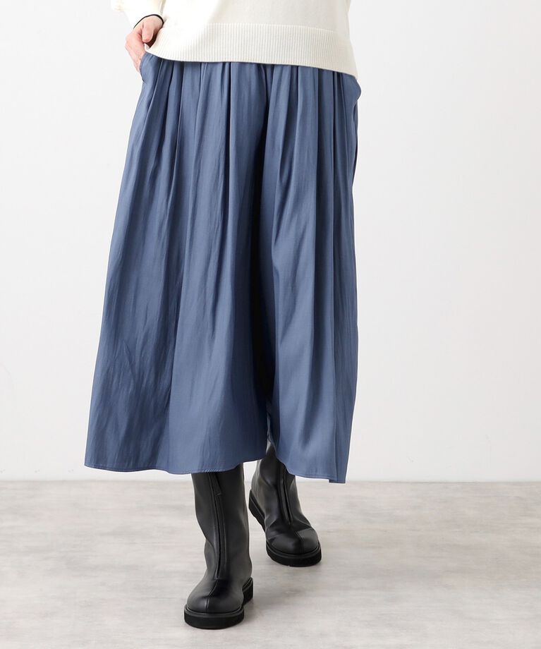 Reflect「【E‐QUALITY／手洗い可／ウエスト総ゴム】シャンブレースカーチョパンツ」|その他|ブルー(093)