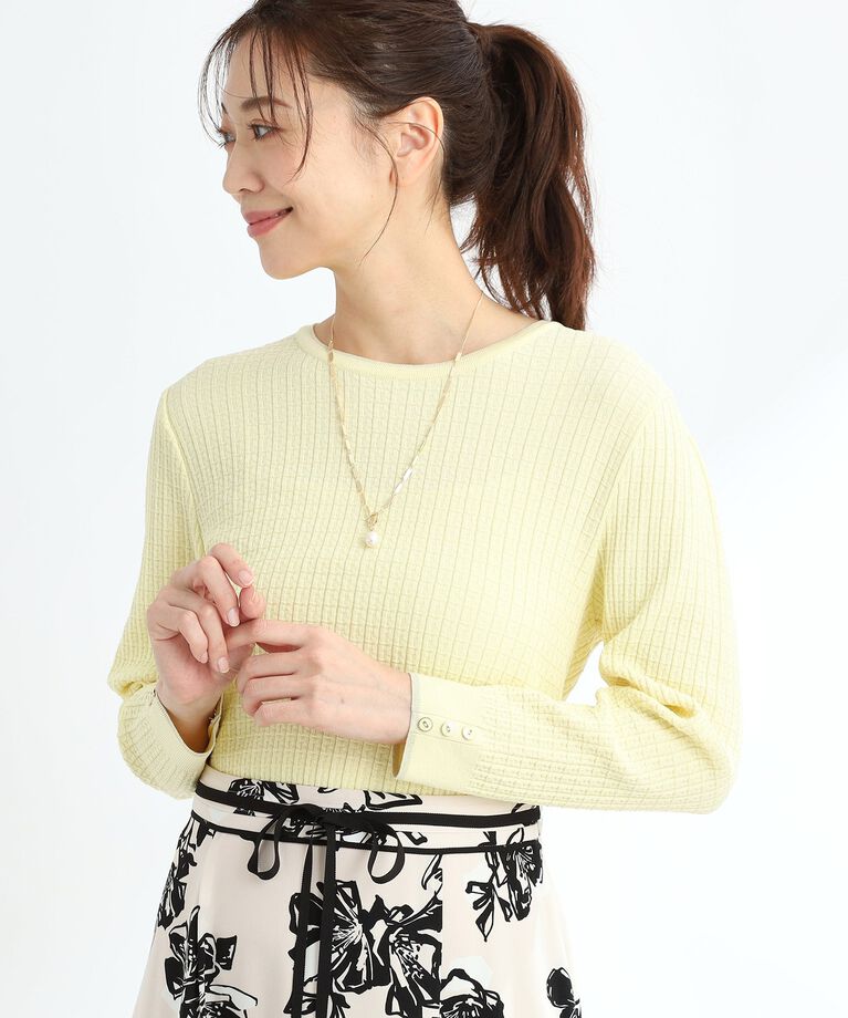 Reflect「【春SALE】スリーブデザインニット」|ニット・セーター|ライトイエロー(03