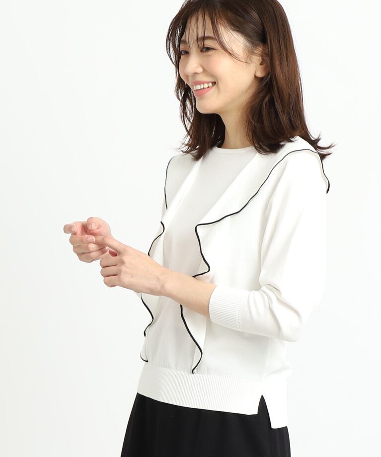 Reflect「【春SALE】ラッフルフリルプルオーバーニット」|ニット・セーター|