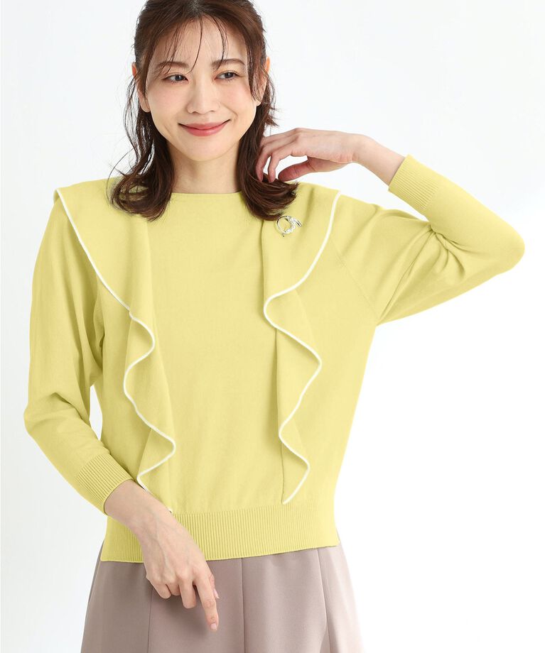 Reflect「【春SALE】ラッフルフリルプルオーバーニット」|ニット・セーター|