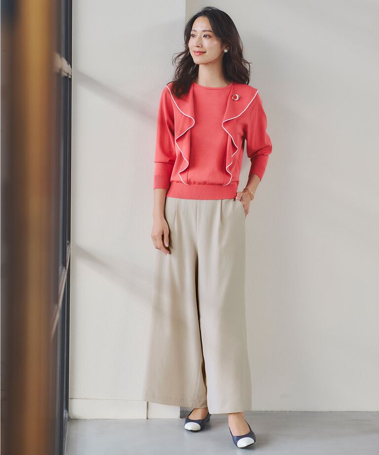 Reflect「【春SALE】ラッフルフリルプルオーバーニット」|ニット・セーター|
