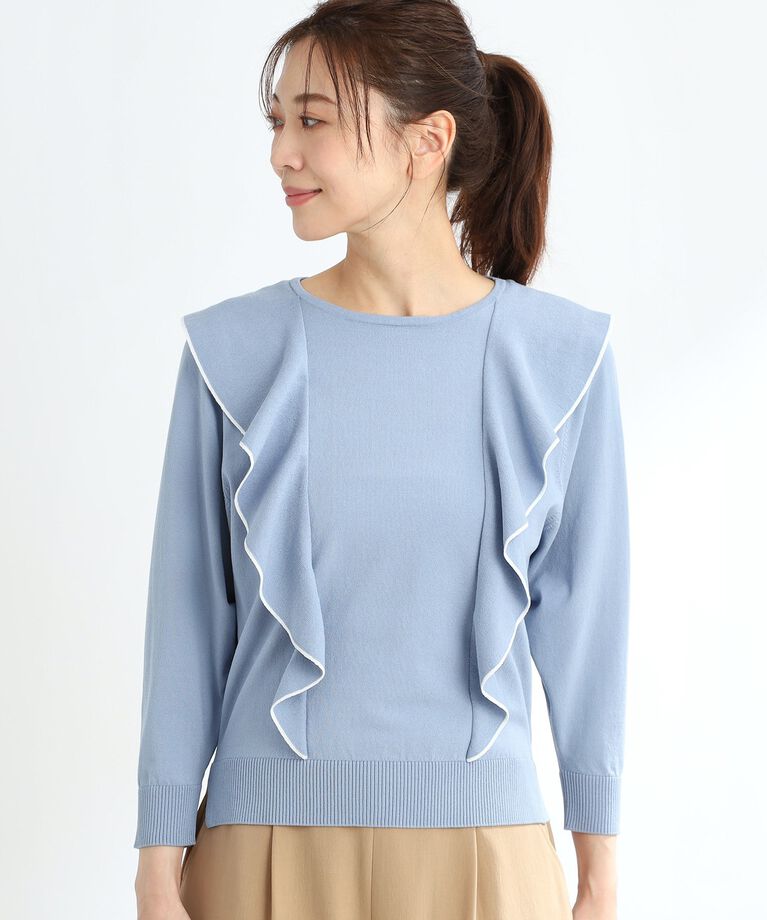 Reflect「【春SALE】ラッフルフリルプルオーバーニット」|ニット・セーター|