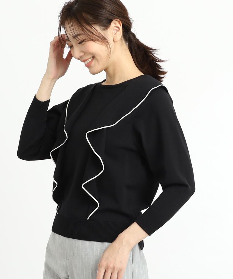 Reflect「【春SALE】ラッフルフリルプルオーバーニット」|ニット・セーター|