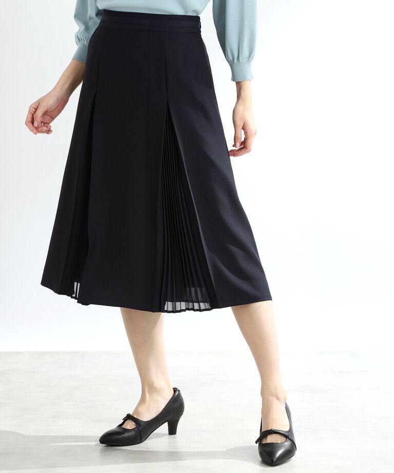 Reflect「【春SALE／手洗い可】シフォンプリーツドッキングスカート」|スカート|