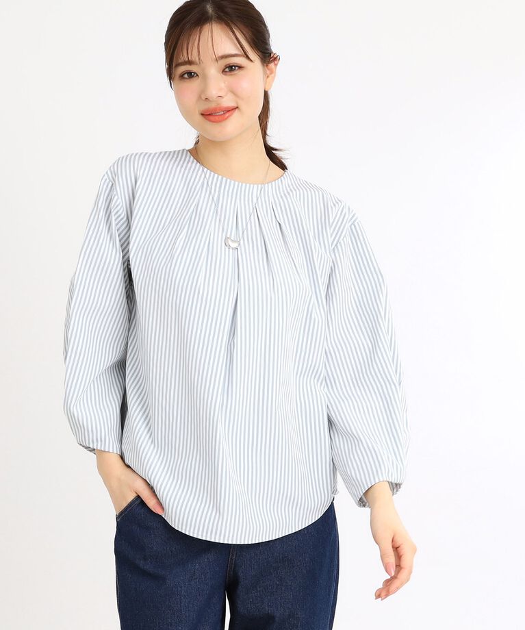 Reflect「【E‐QUALITY／手洗い可】タックディティールブラウス」|シャツ・ブラウス|ミントグリーン(32