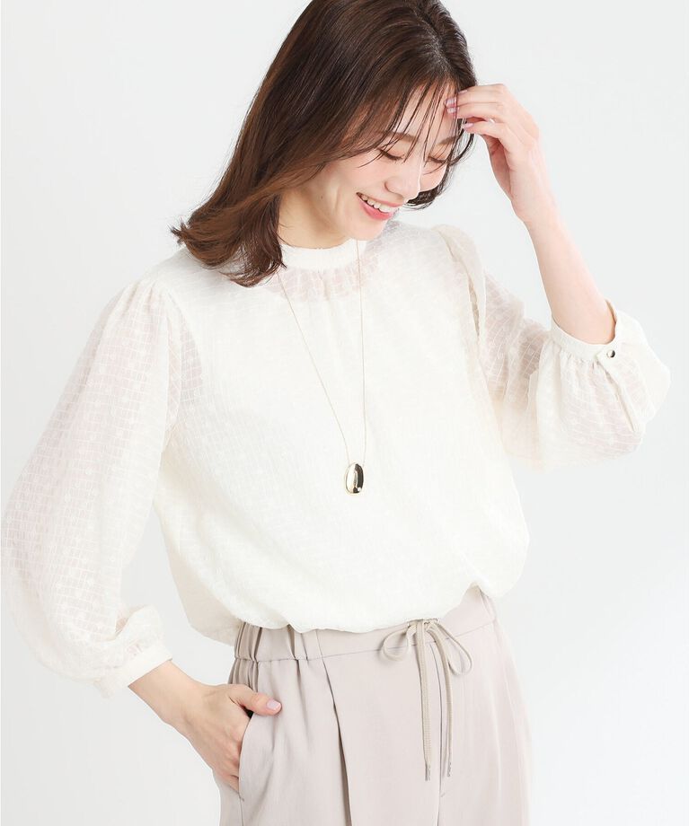 Reflect「【手洗い可】ロングシルエットブラウス」|シャツ・ブラウス|アイボリー(404)