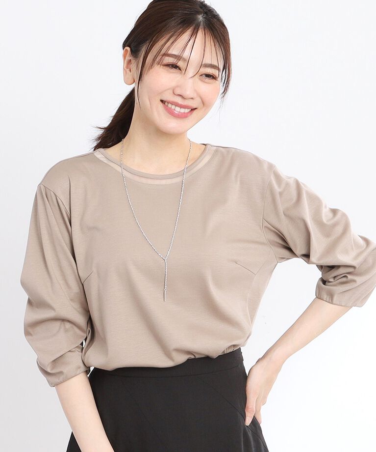 Reflect「【接触冷感／洗える】六分袖ジャージプルオーバー」|Tシャツ・カットソー|ピンクベージュ(05