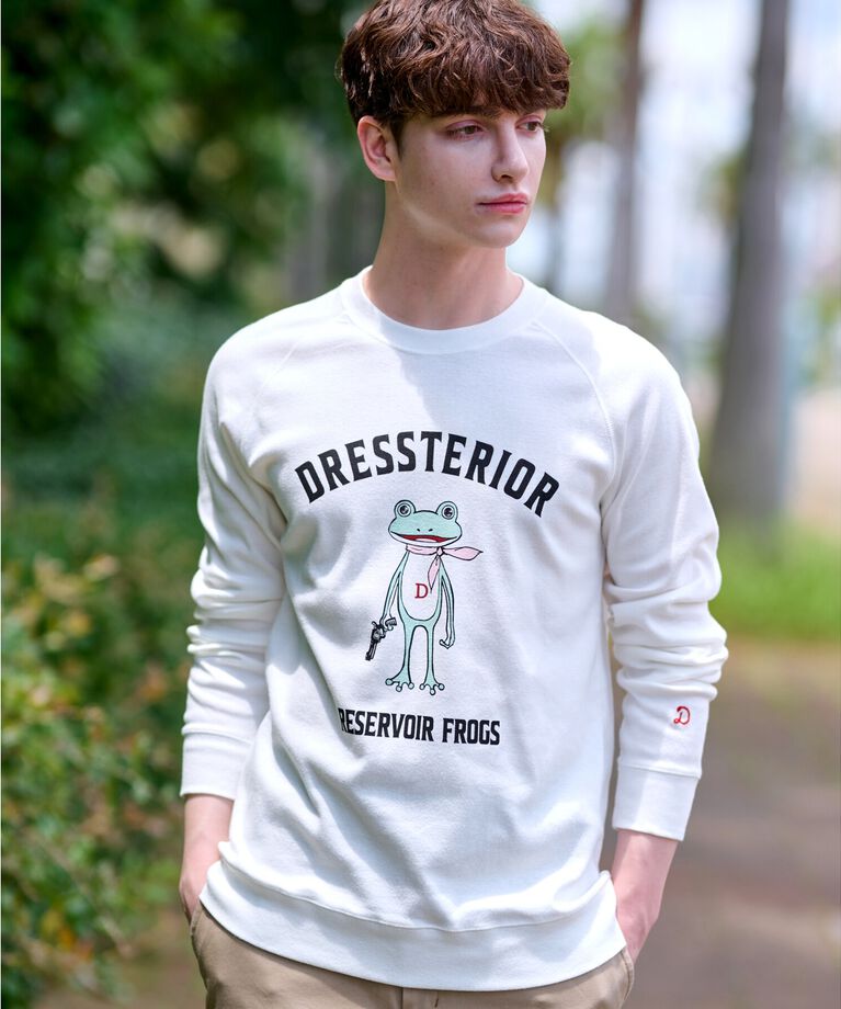 DRESSTERIOR「フロッグラグランフライスロングTシャツ」|Tシャツ・カットソー|ホワイト(001)