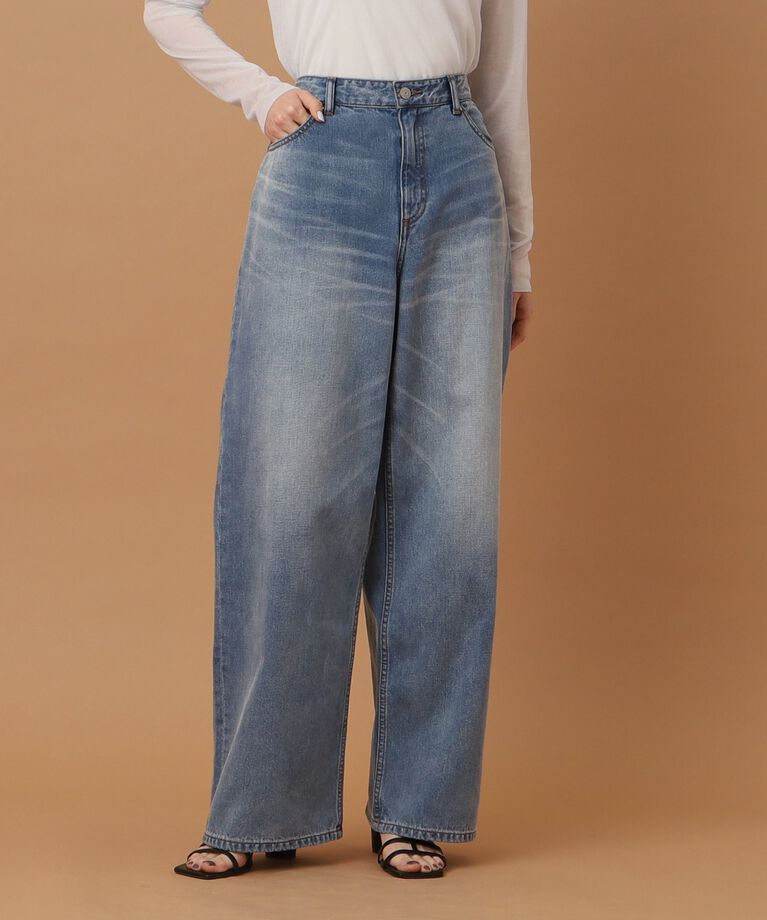 DRESSTERIOR「【大人百花春号掲載 モデル美香さん着用】ヴィンテージ加工ワイドデニムパンツ」|デニム|