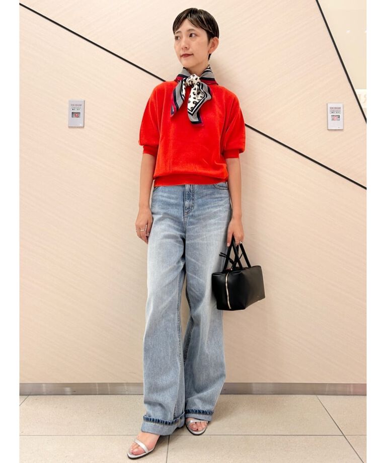 DRESSTERIOR「【大人百花春号掲載 モデル美香さん着用】ヴィンテージ加工ワイドデニムパンツ」|デニム|