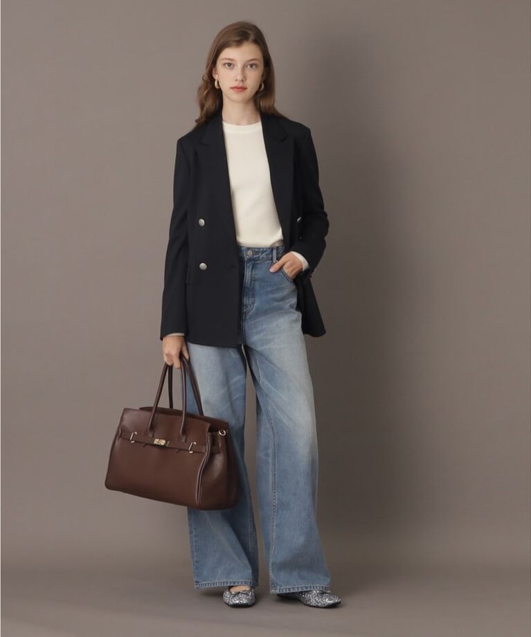 DRESSTERIOR「【大人百花春号掲載 モデル美香さん着用】ヴィンテージ加工ワイドデニムパンツ」|デニム|