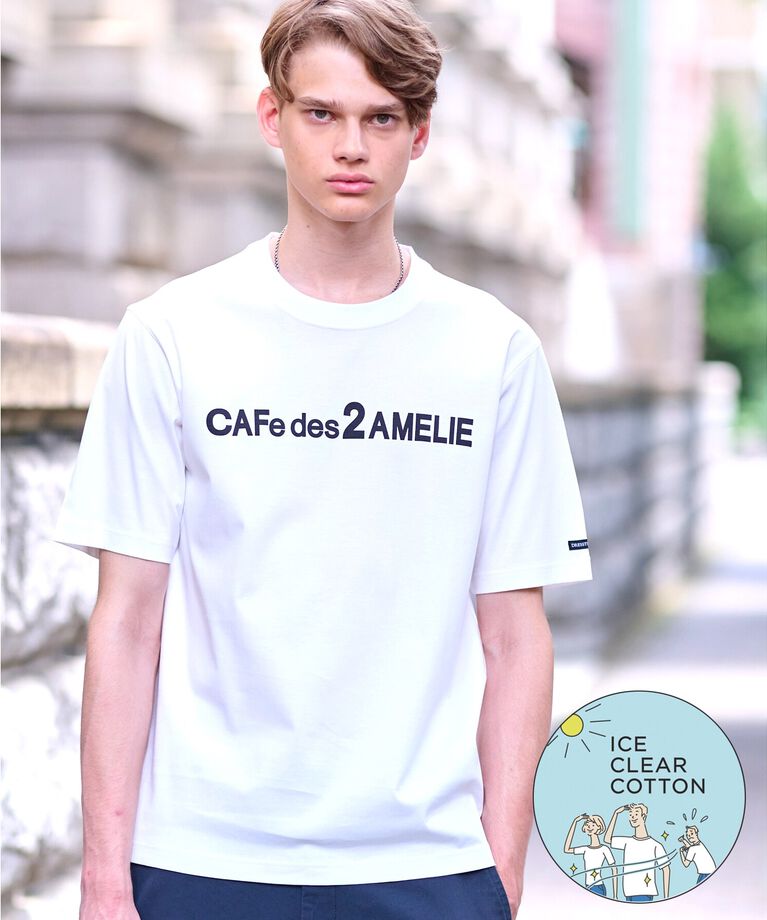 DRESSTERIOR「【接触冷感／抗菌防臭／消臭】ICE CLEAR COTTON ロゴTシャツ」|Tシャツ・カットソー|ホワイト(001)