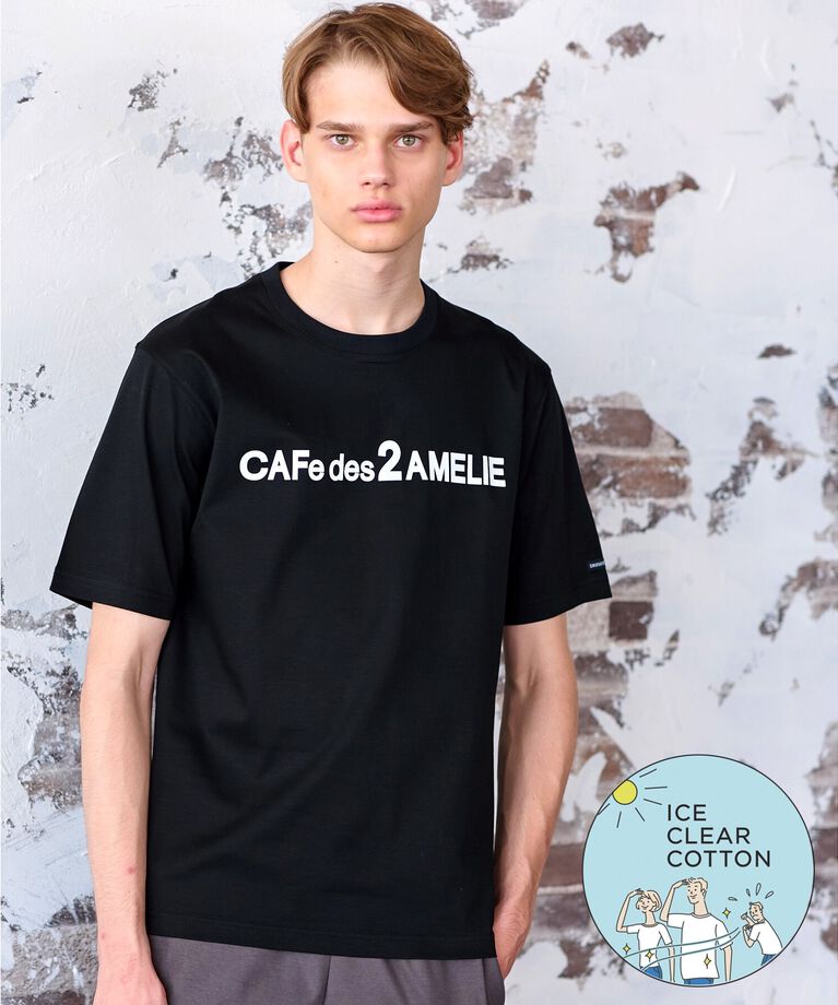 DRESSTERIOR「【接触冷感／抗菌防臭／消臭】ICE CLEAR COTTON ロゴTシャツ」|Tシャツ・カットソー|ブラック(019)