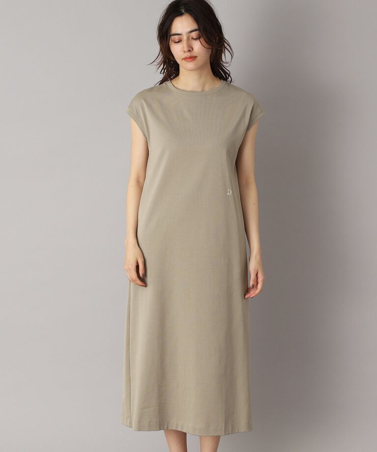 DRESSTERIOR「【カットソー素材/ポケット付き】フレンチスリーブコットンジャージワンピース」|ワンピース|
