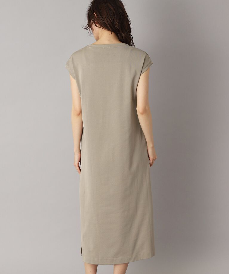DRESSTERIOR「【カットソー素材/ポケット付き】フレンチスリーブコットンジャージワンピース」|ワンピース|