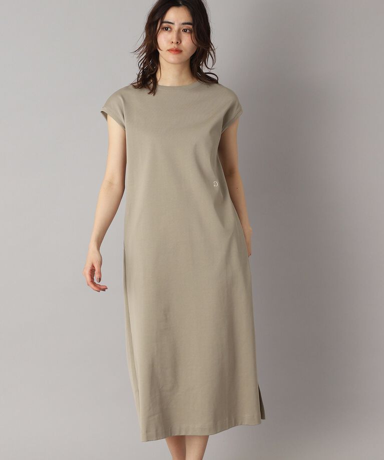 DRESSTERIOR「【カットソー素材/ポケット付き】フレンチスリーブコットンジャージワンピース」|ワンピース|