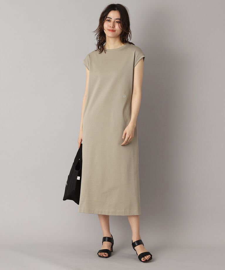 DRESSTERIOR「【カットソー素材/ポケット付き】フレンチスリーブコットンジャージワンピース」|ワンピース|