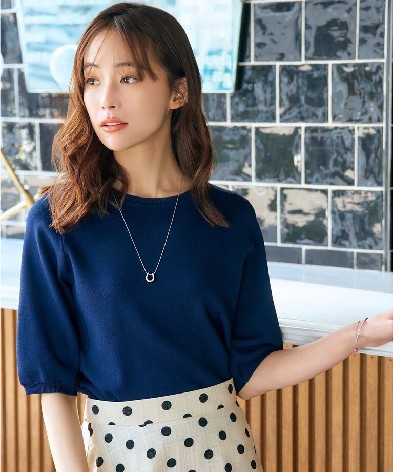 grove「雑誌掲載【多機能】やわらかドライタッチ五分袖プルオーバー」|ニット・セーター|ﾈｲﾋﾞｰ(094)