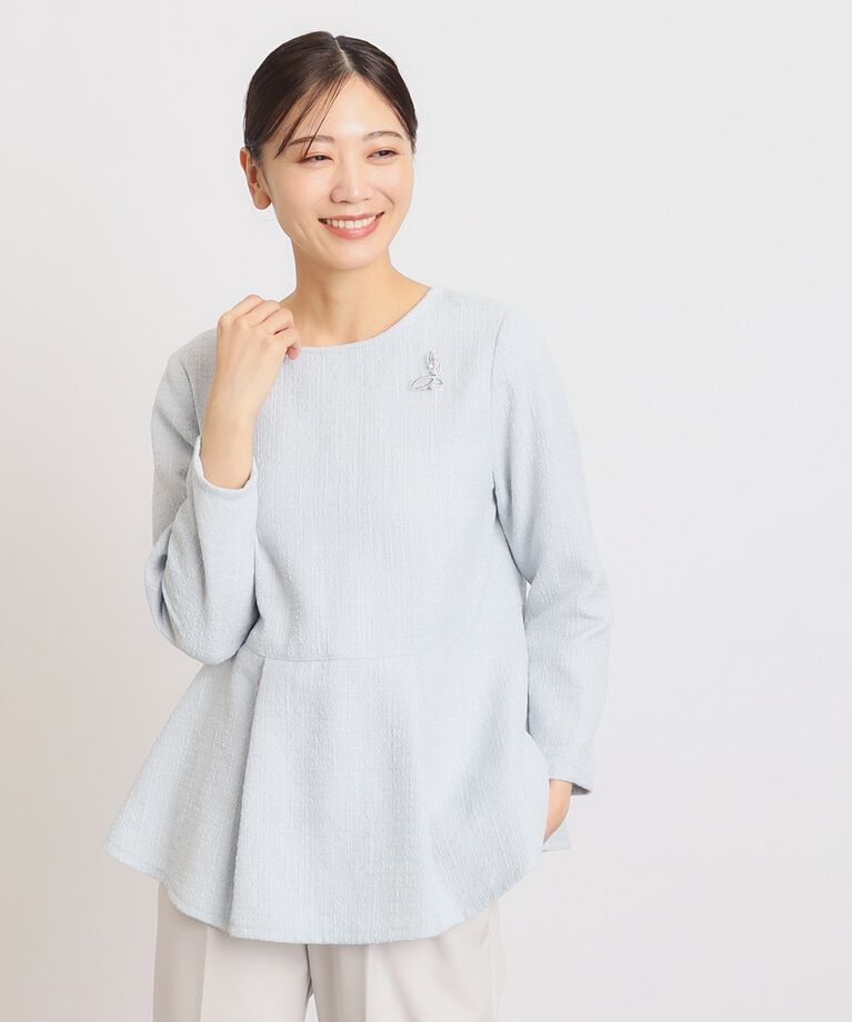 grove「【Domani公式サイト掲載】ハレの日もお仕事にも！ツイードペプラムブラウス」|シャツ・ブラウス|
