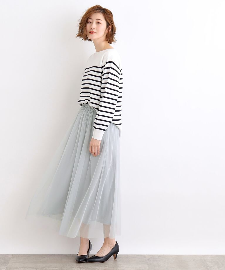 grove「【雑誌掲載】チェックプリントチュールスカート」|スカート|