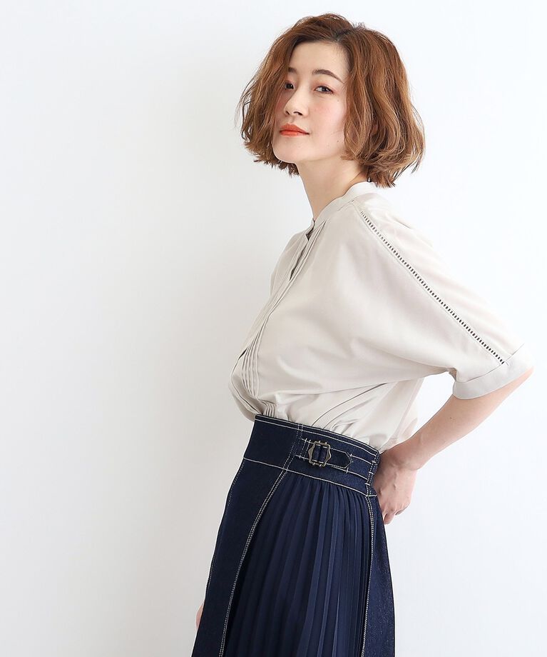 grove「【イージーケア・UVカット・接触冷感】ピンタックドルマンシャツブラウス」|シャツ・ブラウス|