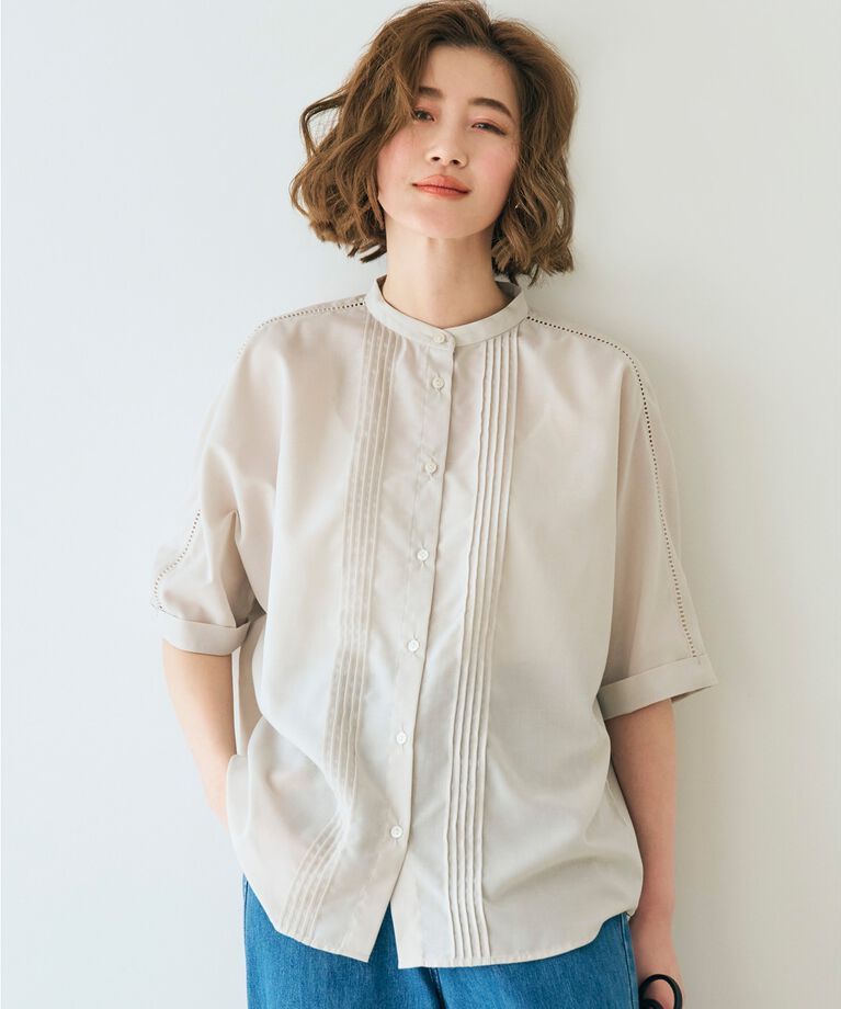 grove「【イージーケア・UVカット・接触冷感】ピンタックドルマンシャツブラウス」|シャツ・ブラウス|ｸﾞﾚｰｼﾞｭ(050)