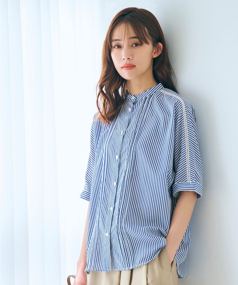 grove「【イージーケア・UVカット・接触冷感】ピンタックドルマンシャツブラウス」|シャツ・ブラウス|ｽﾄﾗｲﾌﾟ(303)