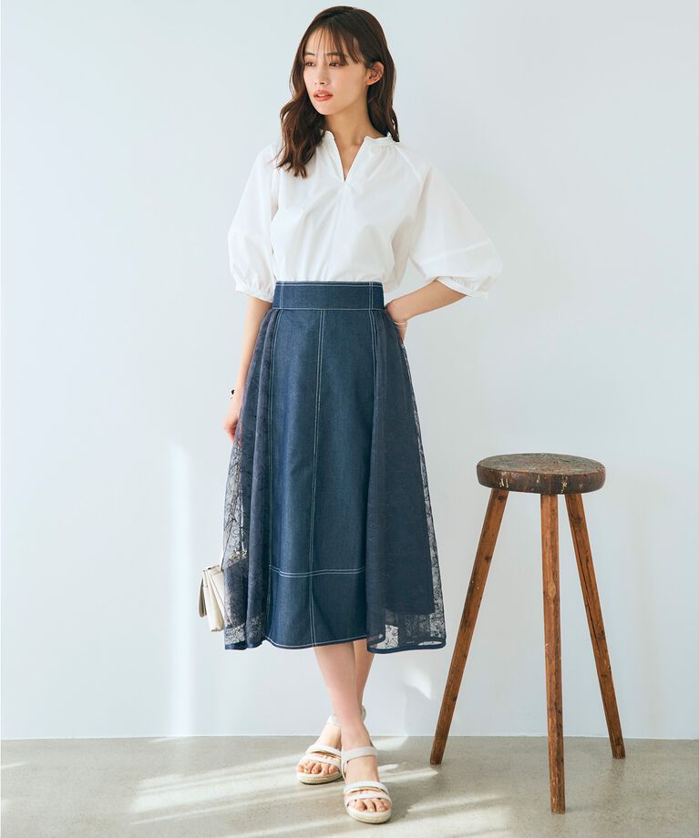 grove「【洗濯機で洗える・UVカット・接触冷感】ランタンスリーブシャツブラウス」|シャツ・ブラウス|