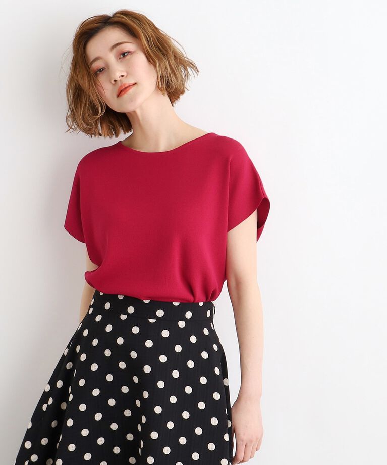 grove「【夏に嬉しい機能付き】やわらかドライタッチフレンチスリーブニット」|ニット・セーター|