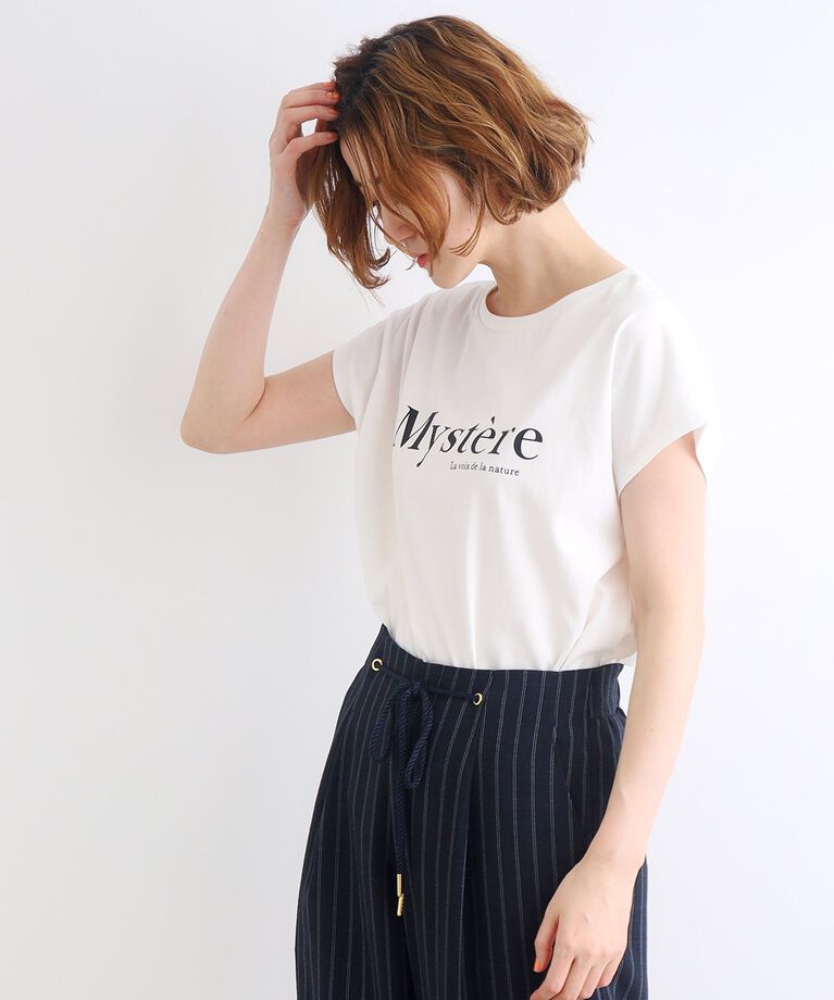 grove「＜接触冷感・UVカット・ご自宅で洗える＞ロゴプリントフレンチTシャツ」|Tシャツ・カットソー|