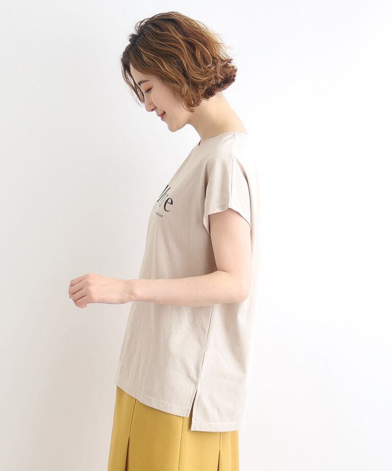 grove「＜接触冷感・UVカット・ご自宅で洗える＞ロゴプリントフレンチTシャツ」|Tシャツ・カットソー|