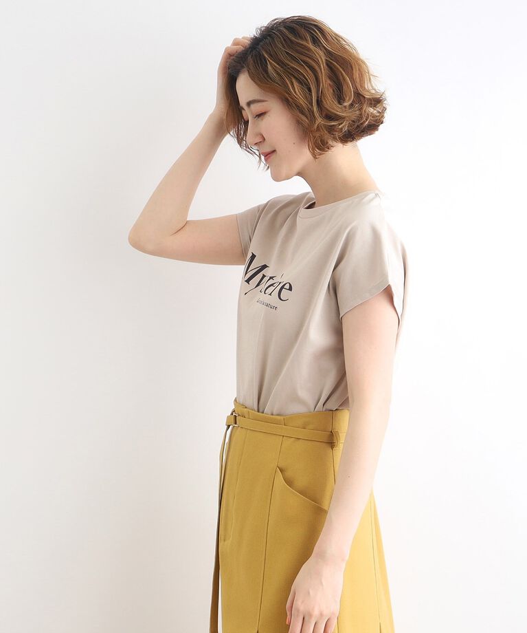 grove「＜接触冷感・UVカット・ご自宅で洗える＞ロゴプリントフレンチTシャツ」|Tシャツ・カットソー|