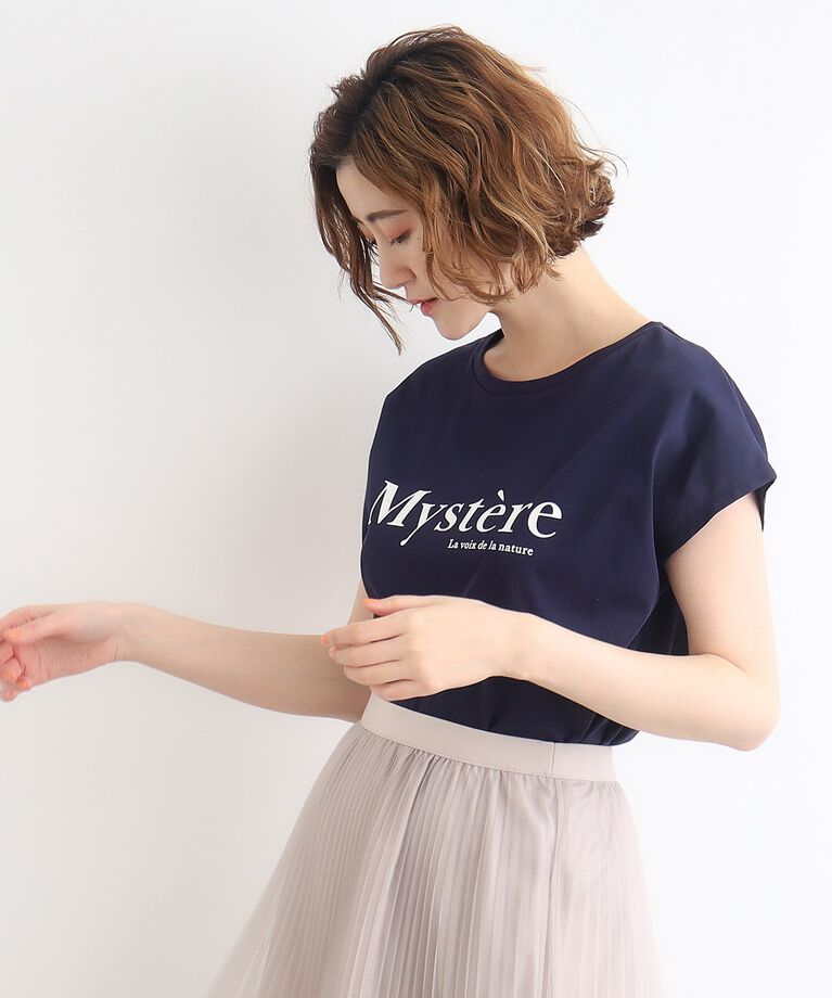 grove「＜接触冷感・UVカット・ご自宅で洗える＞ロゴプリントフレンチTシャツ」|Tシャツ・カットソー|
