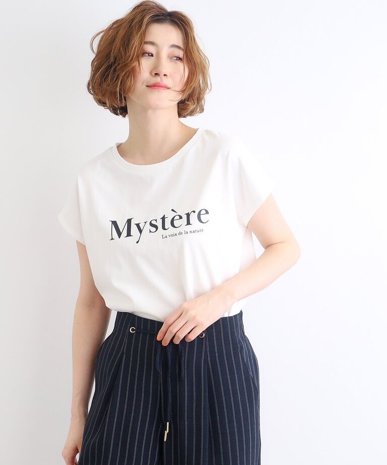 grove「＜接触冷感・UVカット・ご自宅で洗える＞ロゴプリントフレンチTシャツ」|Tシャツ・カットソー|