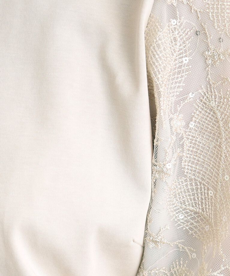 grove「【UVカット/接触冷感】スパンコールチュール刺繍袖プルオーバー」|Tシャツ・カットソー|