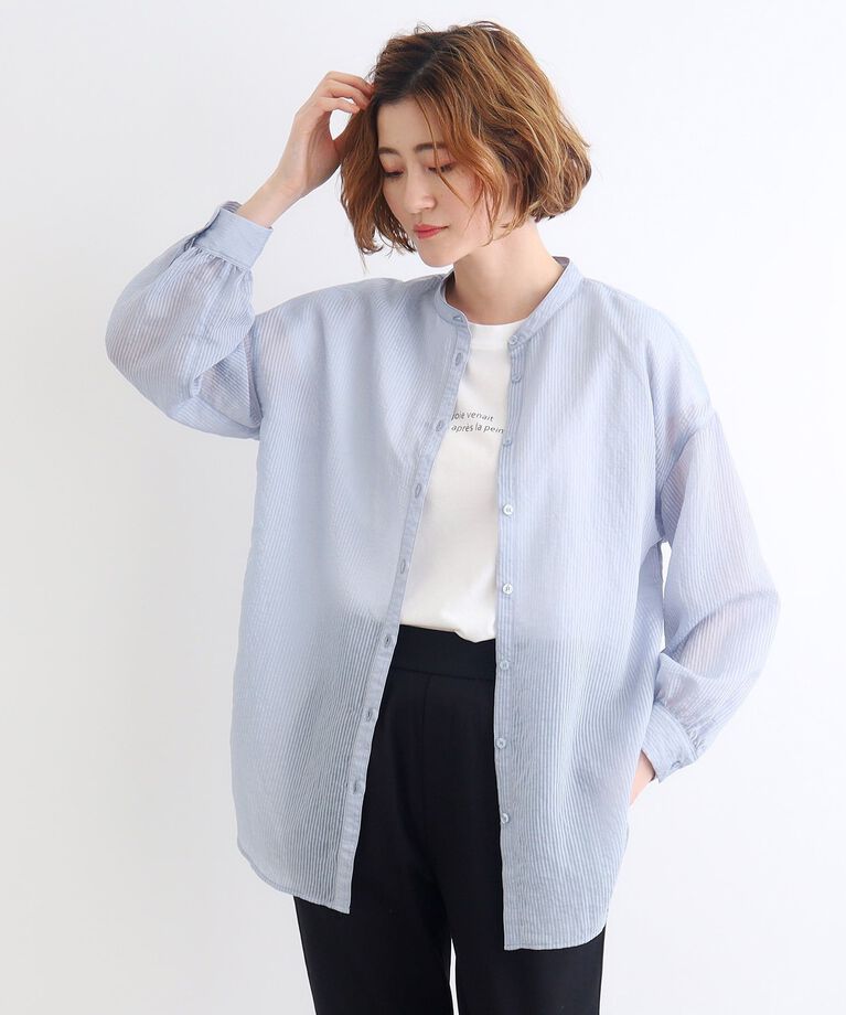 grove「ストライプシアーシャツ×ロゴTシャツSET」|その他|ﾌﾞﾙｰ(091)