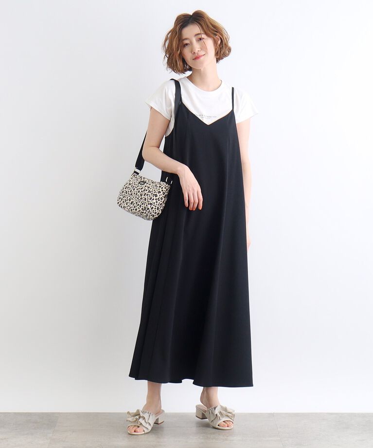 grove「【雑誌掲載】キャミワンピース×ロゴTシャツSET」|ワンピース|ﾌﾞﾗｯｸ(019)