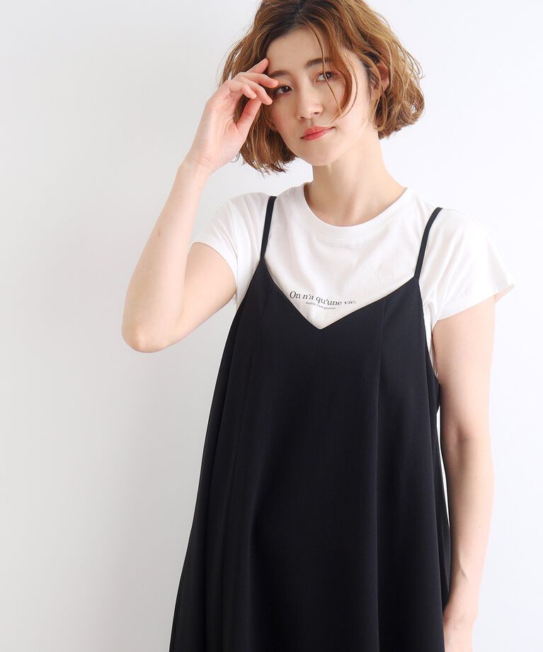 grove「【雑誌掲載】キャミワンピース×ロゴTシャツSET」|ワンピース|