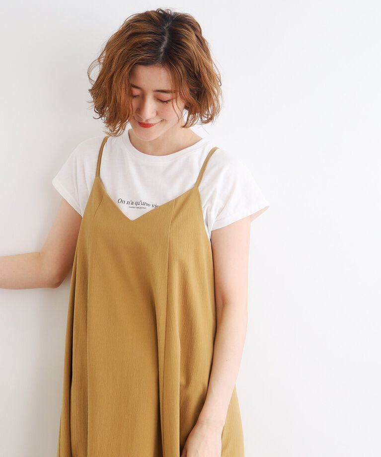grove「【雑誌掲載】キャミワンピース×ロゴTシャツSET」|ワンピース|