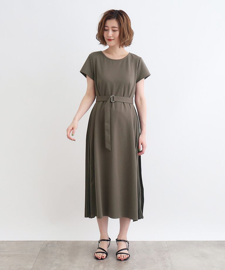 grove「T／Rポンチサイドプリーツワンピース」|ワンピース|