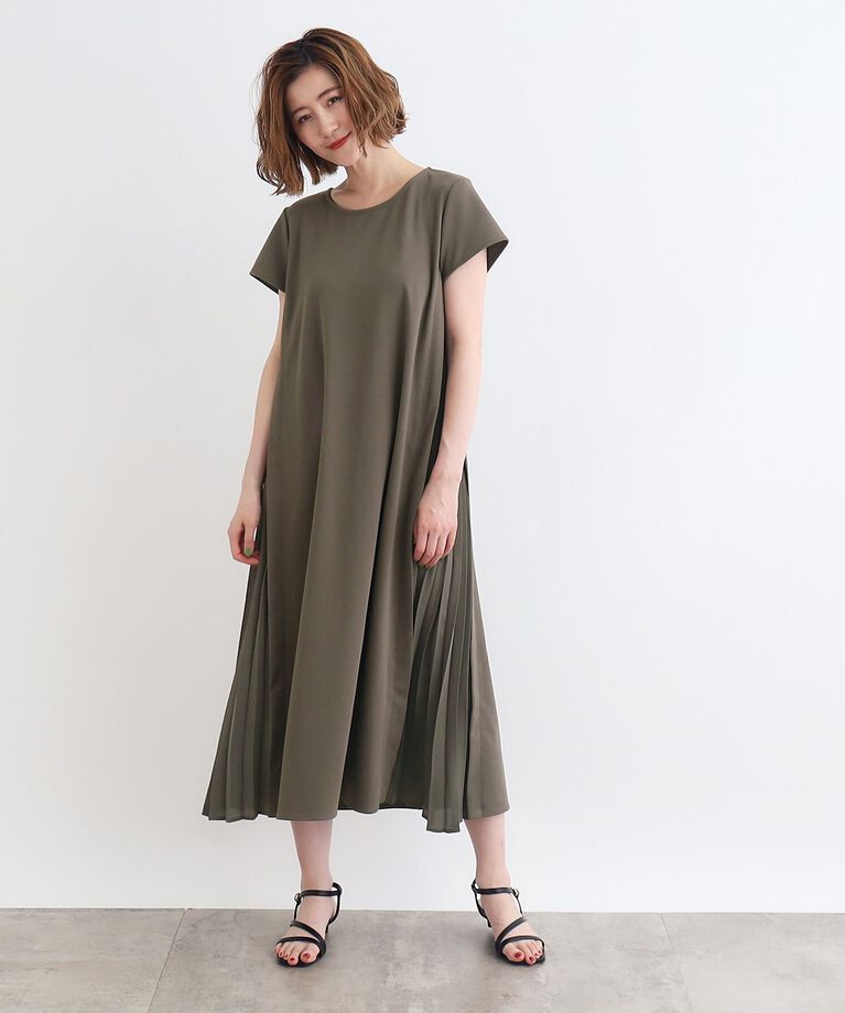 grove「T／Rポンチサイドプリーツワンピース」|ワンピース|