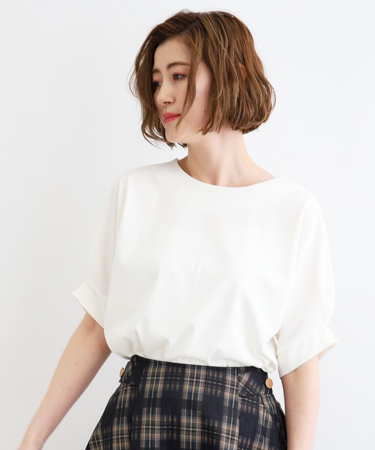 grove「＜接触冷感／UVカット＞タックドルマンプルオーバー」|Tシャツ・カットソー|