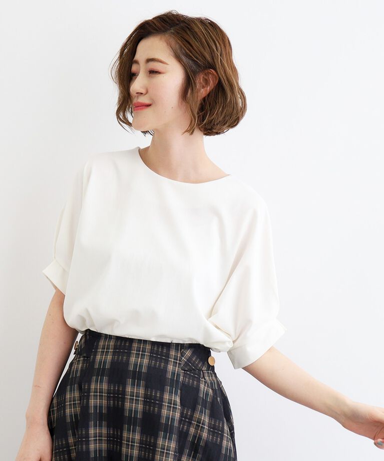 grove「＜接触冷感／UVカット＞タックドルマンプルオーバー」|Tシャツ・カットソー|
