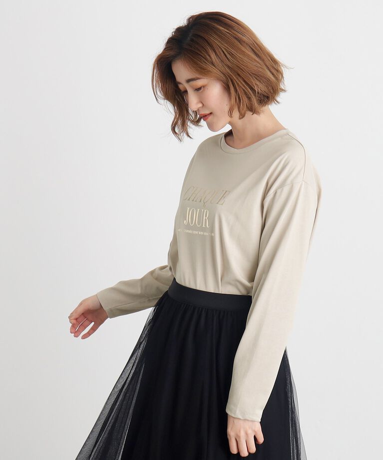 grove「【雑誌掲載】＜UVカット＞ロゴアソートロンT」|Tシャツ・カットソー|