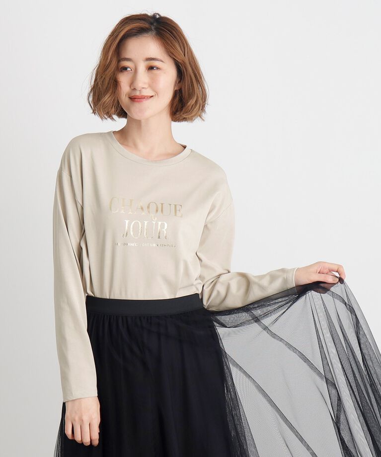 grove「【雑誌掲載】＜UVカット＞ロゴアソートロンT」|Tシャツ・カットソー|ﾍﾞｰｼﾞｭ(152)