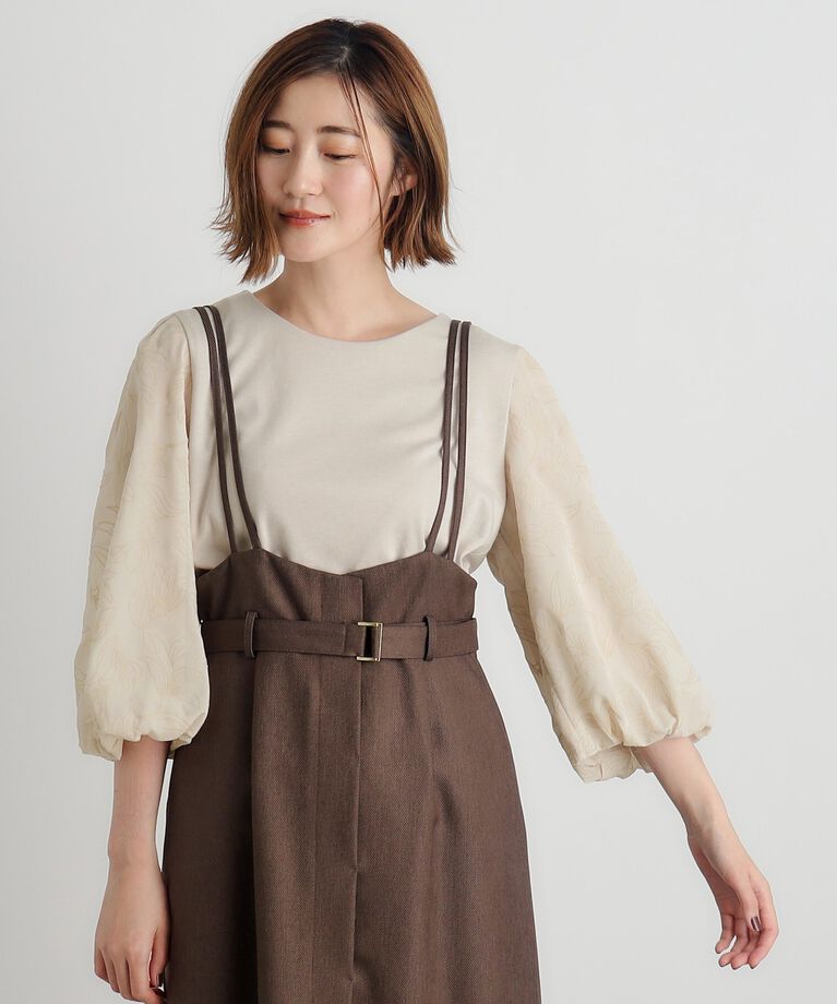 grove「袖フロッキープリントカットプルオーバー」|Tシャツ・カットソー|ｸﾞﾚｰｼﾞｭ(050)