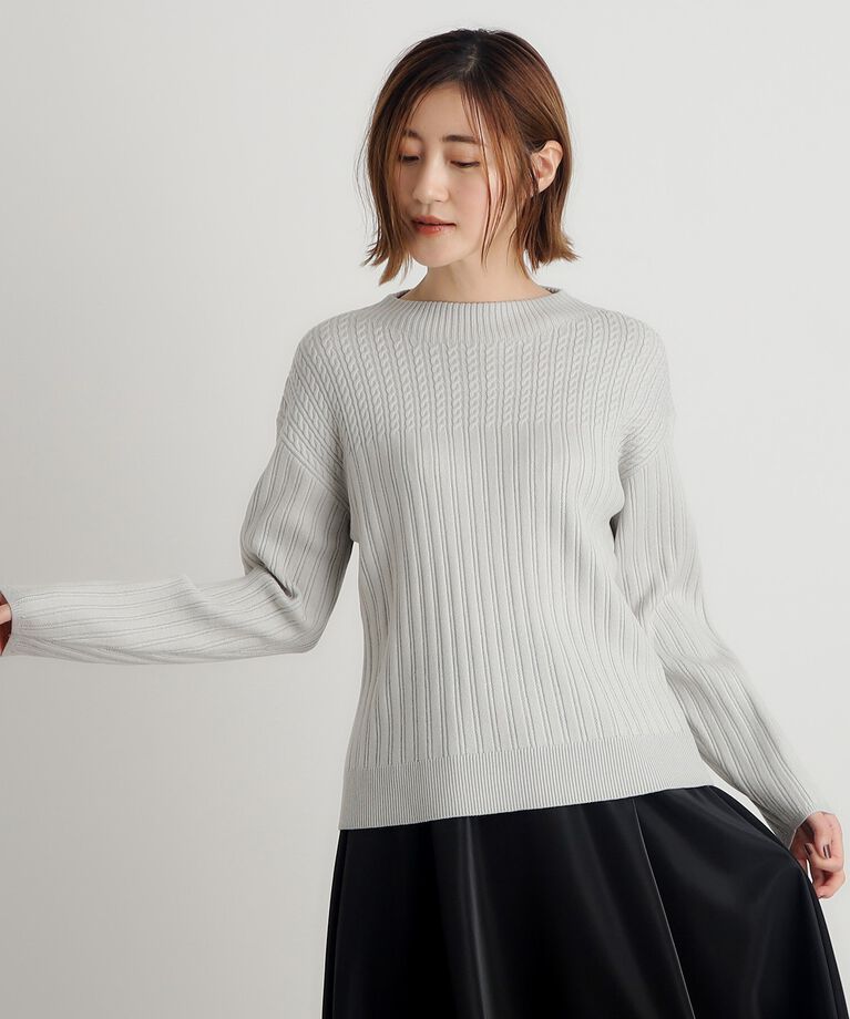 grove「【毛玉軽減／洗える】ミニケーブルニット」|ニット・セーター|